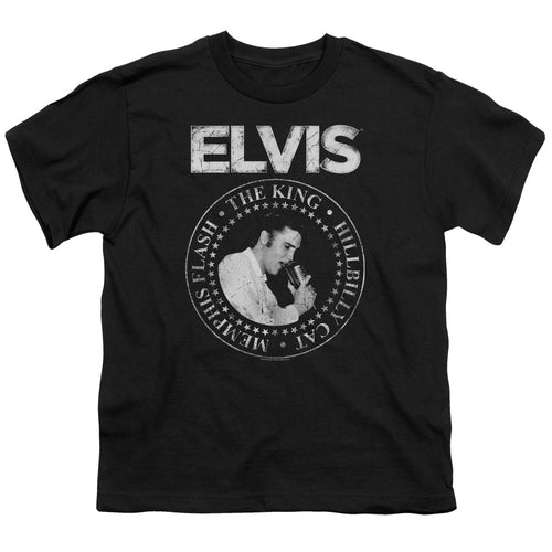 Elvis Presley Rock King Youth 18/1 100% Cotton Short-Sleeve T-Shirt