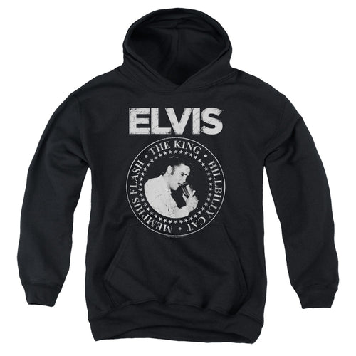 Elvis Presley Rock King Youth 50% Cotton 50% Poly Pull-Over Hoodie
