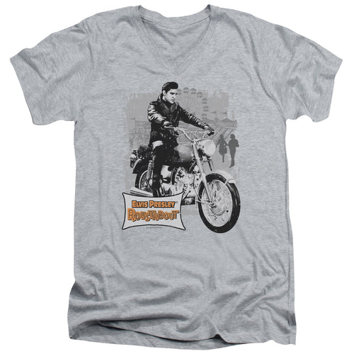 Elvis Presley Roustabout Poster Men's 30/1 100% Cotton Slim Fit V-Neck T-Shirt