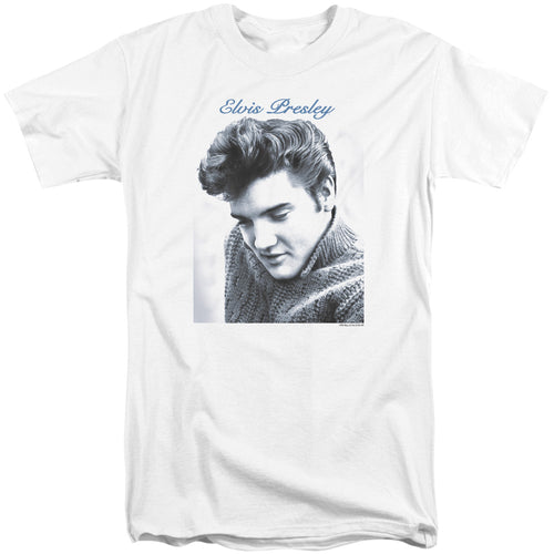 Elvis Presley Script Sweater Men's 18/1 Tall 100% Cotton Short-Sleeve T-Shirt