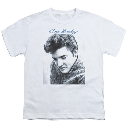 Elvis Presley Script Sweater Youth 18/1 100% Cotton Short-Sleeve T-Shirt