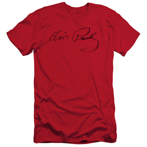Elvis Presley Signature Sketch Men's 30/1 100% Cotton Slim Fit Short-Sleeve T-Shirt