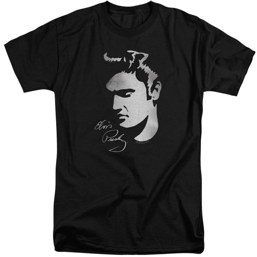 Elvis Presley Simple Face Men's 18/1 Tall 100% Cotton Short-Sleeve T-Shirt