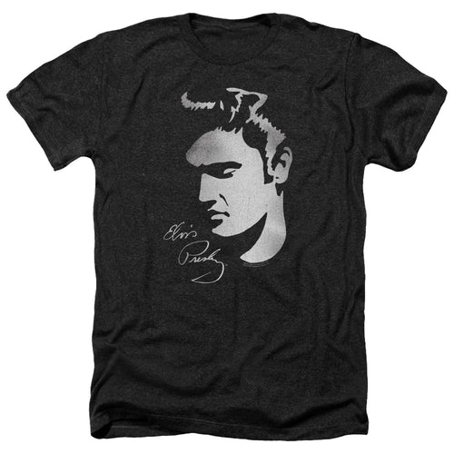 Elvis Presley Simple Face Men's 30/1 Heather 60% Cotton 40% Poly Short-Sleeve T-Shirt