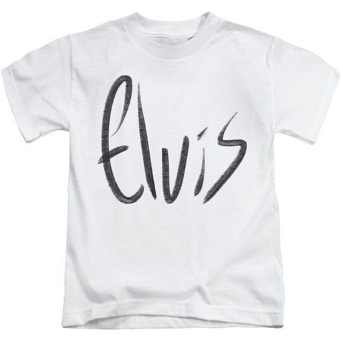 Elvis Presley Sketchy Name Juvenile 18/1 100% Cotton Short-Sleeve T-Shirt