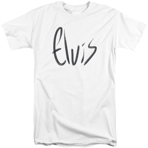 Elvis Presley Sketchy Name Men's 18/1 Tall 100% Cotton Short-Sleeve T-Shirt