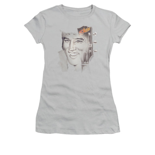 Elvis Presley Smile 2 Junior's 30/1 100% Cotton Cap-Sleeve Sheer T-Shirt