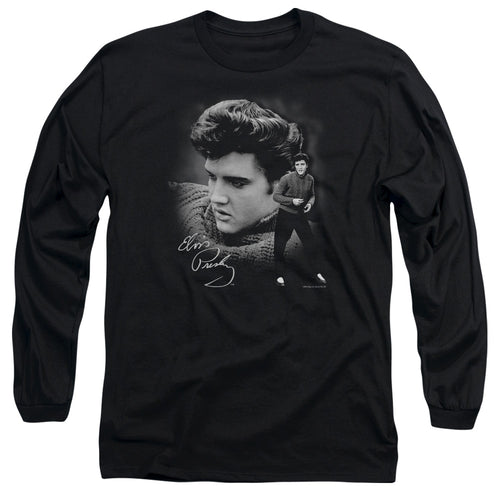 Elvis Presley Sweater Men's 18/1 Long Sleeve 100% Cotton T-Shirt