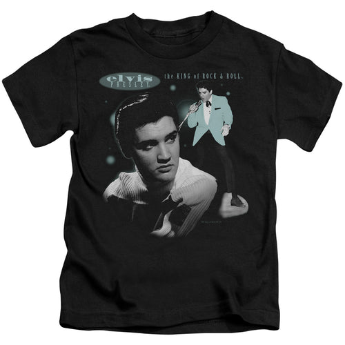 Elvis Presley Teal Portrait Juvenile 18/1 100% Cotton Short-Sleeve T-Shirt