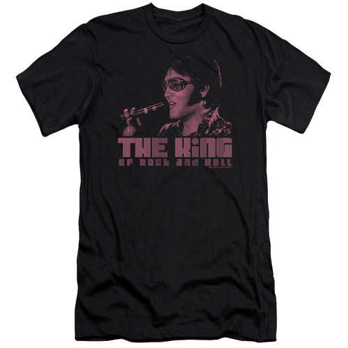 Elvis Presley The King Men's Premium Ultra-Soft 30/1 100% Cotton Slim Fit T-Shirt - Eco-Friendly - Made In The USA