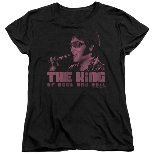 Elvis Presley The King Women's 18/1 100% Cotton Short-Sleeve T-Shirt