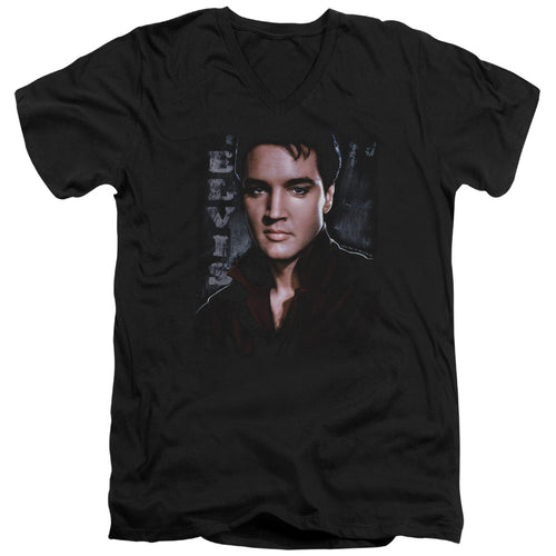 Elvis Presley Tough Men's 30/1 100% Cotton Slim Fit V-Neck T-Shirt