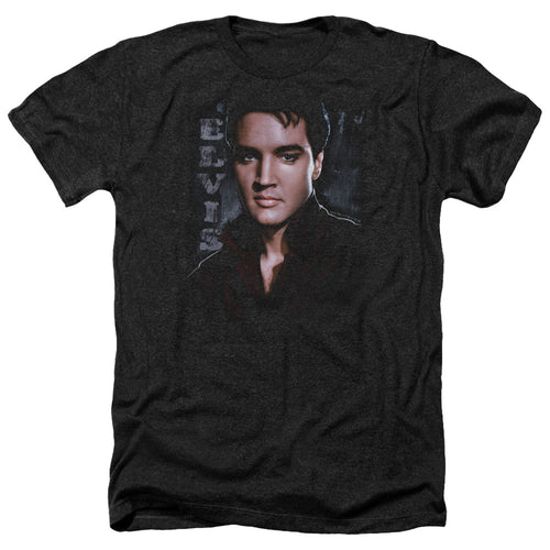 Elvis Presley Tough Men's 30/1 Heather 60% Cotton 40% Poly Short-Sleeve T-Shirt