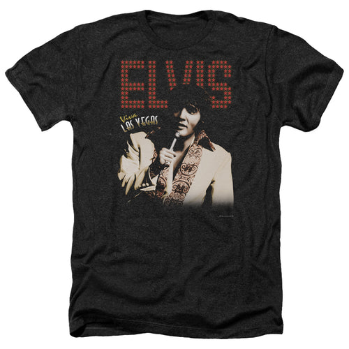 Elvis Presley Viva Star Men's 30/1 Heather 60% Cotton 40% Poly Short-Sleeve T-Shirt