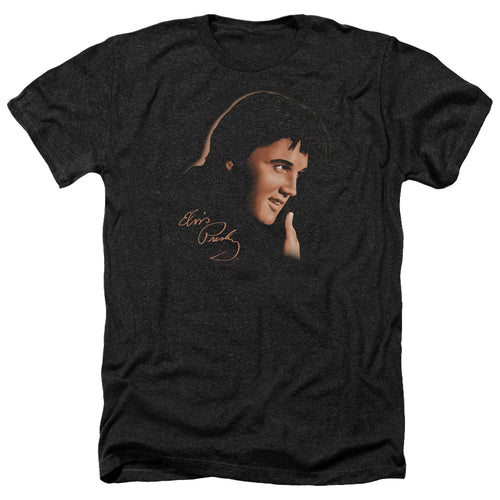 Elvis Presley Special Order Warm Portrait Men's 30/1 Heather 60% Cotton 40% Poly Short-Sleeve T-Shirt