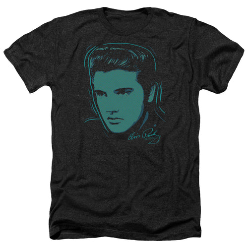 Elvis Presley Young Dots Men's 30/1 Heather 60% Cotton 40% Poly Short-Sleeve T-Shirt