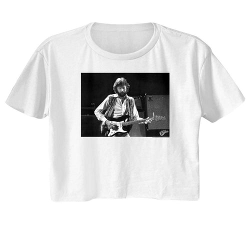 Eric Clapton Bw Guitar Ladies Short-Sleeve Festival Cali Crop T-Shirt