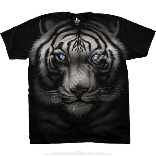 Exotic Wildlife Majestic White Tiger Black Athletic T-Shirt