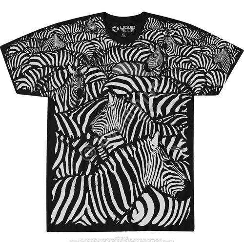 Exotic Wildlife White Zebra Black T-Shirt