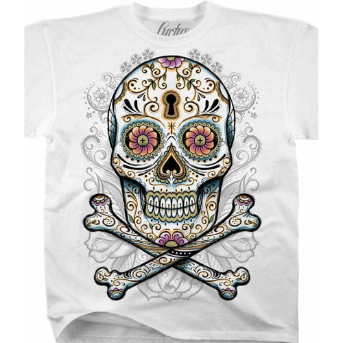 Floral Skull White T-Shirt