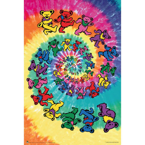 Grateful Dead Spiral Bears Poster - 24 In x 36 In Posters & Prints