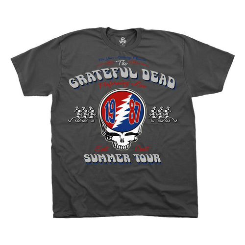 Grateful Dead Summer Tour '87 Grey Ring Spun Cotton Short-Sleeve T-Shirt