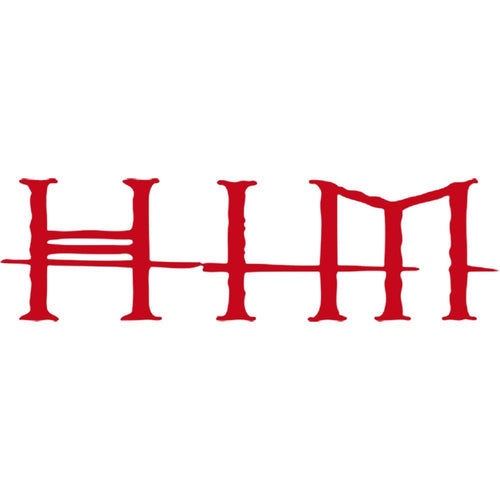 HIM Logo Crossed Lines Rub-On Sticker - Red