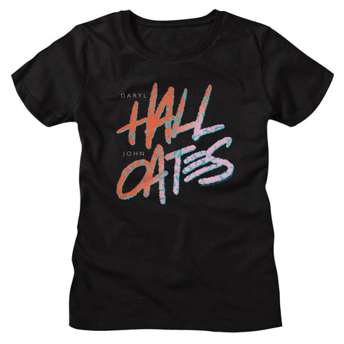 Hall And Oates 80S Text Ladies Short-Sleeve T-Shirt