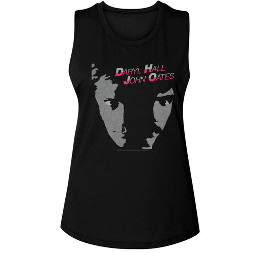 Hall And Oates Faces Ladies Muscle Tank T-Shirt
