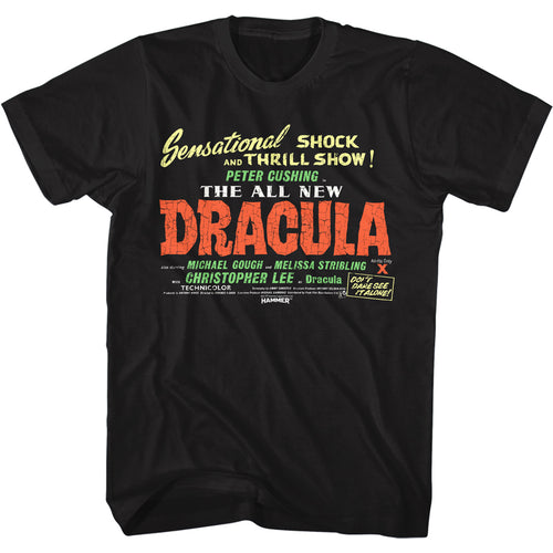 Hammer Horror Special Order Dracula Shock And Thrill Adult Short-Sleeve T-Shirt