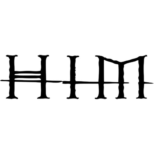 HIM Logo Crossed Lines Rub-On Sticker - Black