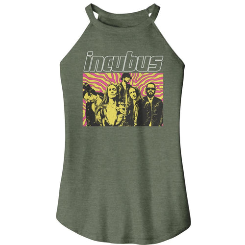 Incubus Swirl Background Ladies Sleeveless Rocker Tank T-Shirt