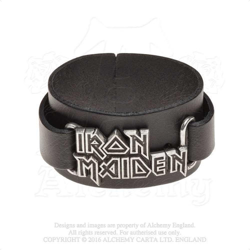 Iron Maiden Logo Leather Wrist Strap