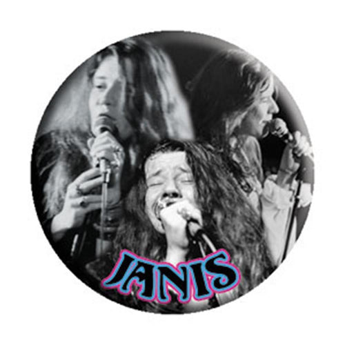 Janis Joplin Collage Button
