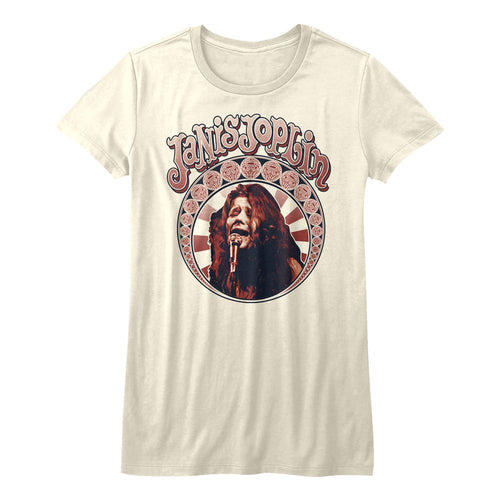 Janis Joplin Nouveau Circle Juniors Short-Sleeve T-Shirt