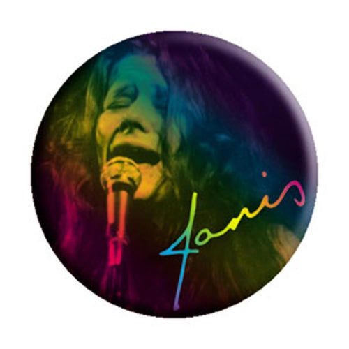 Janis Joplin Singing Button