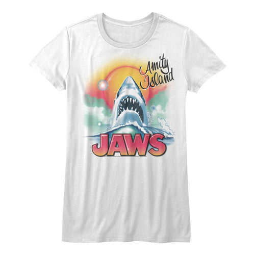 Jaws Special Order Beachy Airbrush Juniors S/S Tshirt