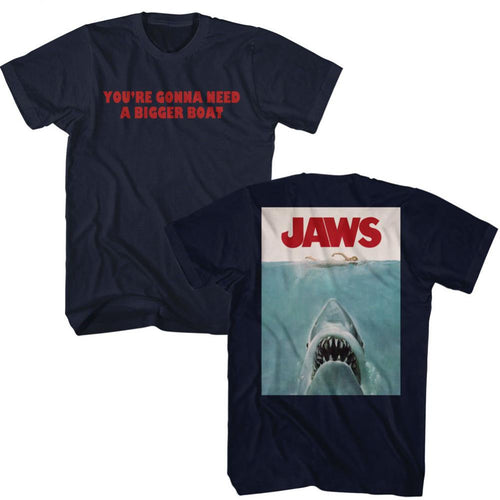 Jaws Bigger Boat Front And Back Adult Short-Sleeve T-Shirt