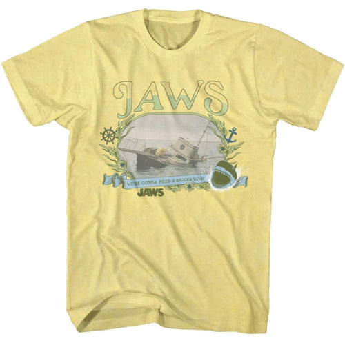 Jaws Boat Sinking Florals Adult Short-Sleeve T-Shirt