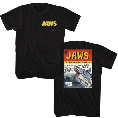 Jaws Comic Front And Back Adult Short-Sleeve T-Shirt