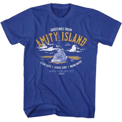 Jaws Greeting From Amity Island Adult Short-Sleeve T-Shirt