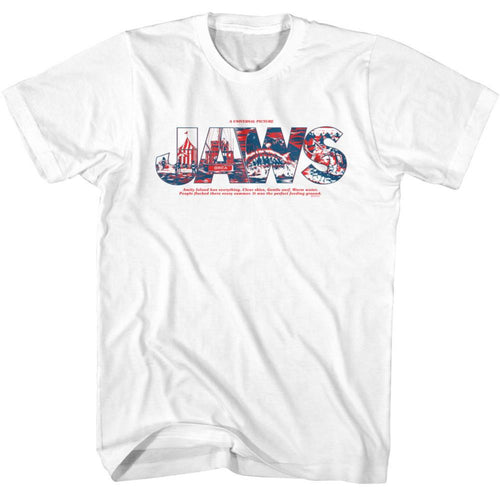 Jaws Logo With Comics Adult Short-Sleeve T-Shirt