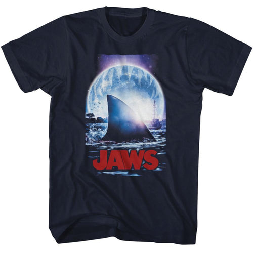 Jaws Moonlight Shark Fin Adult Short-Sleeve T-Shirt