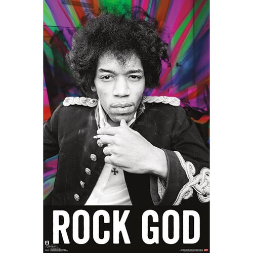 Jimi Hendrix Rock God Poster - 22 In x 34 In Posters & Prints