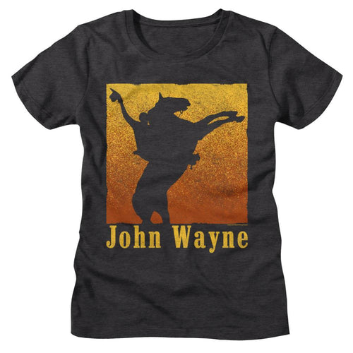 John Wayne Rearing Horse Ladies Short-Sleeve T-Shirt