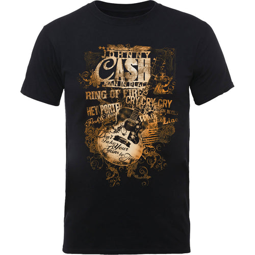 Johnny Cash Guitar Song Titles Unisex T-Shirt