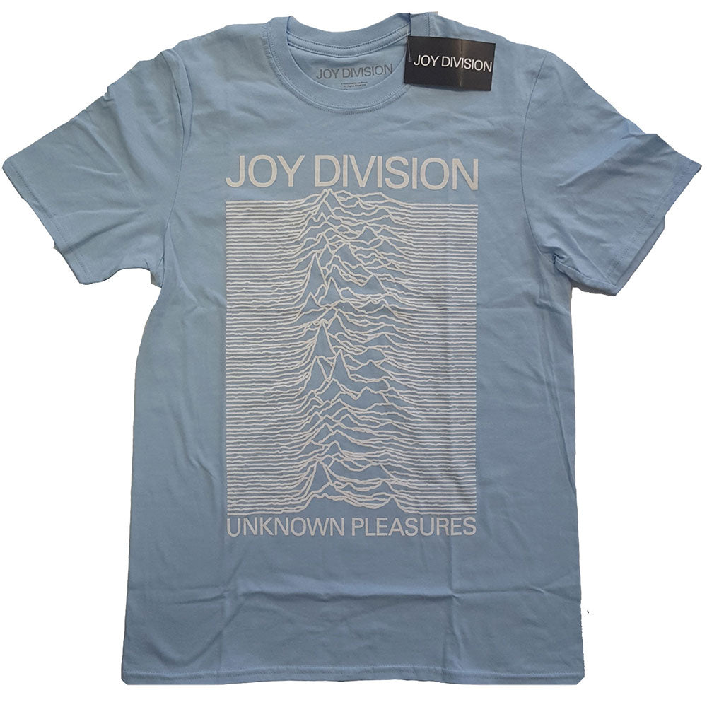 plade Takke Alle slags Joy Division Unknown Pleasures White On Blue Unisex T-Shirt - Special –  RockMerch