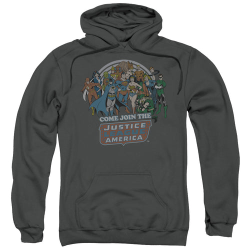 Justice League Of America Join The Justice League Men's Pull-Over 75 25 Poly Hoodie