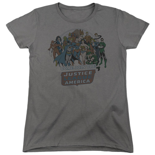 Justice League Of America Join The Justice League Women's 18/1 Cotton Short-Sleeve T-Shirt