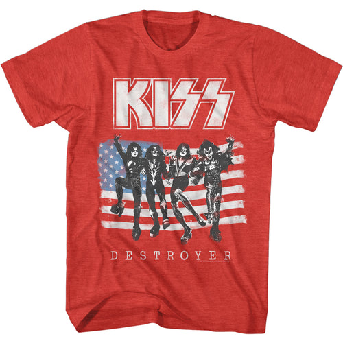 KISS Special Order American Flag KISS Adult Short-Sleeve T-Shirt